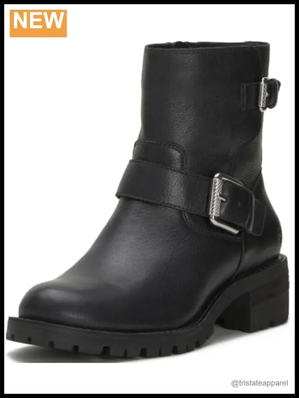 Lucky Brand Taini Women's Ankle Motorcycle Bootie Leather Zip Block Heel